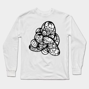 Abstract Shape With Flower Petals Doodle Art Long Sleeve T-Shirt